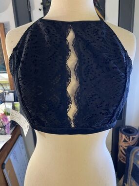 Spencer's Black Lace Halter Crop Top. torrid tub live:#55